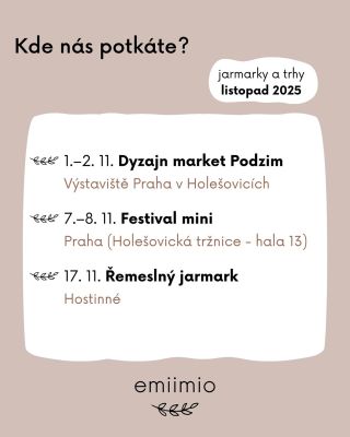 Během listopadu nás čekají tři naše stálé akce, kde se společně potkáme a vy budete mít možnost prohlédnout a osahat si...